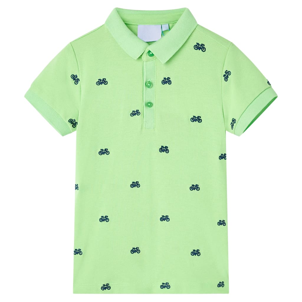 Polo da Bambino Verde Neon 128 12157