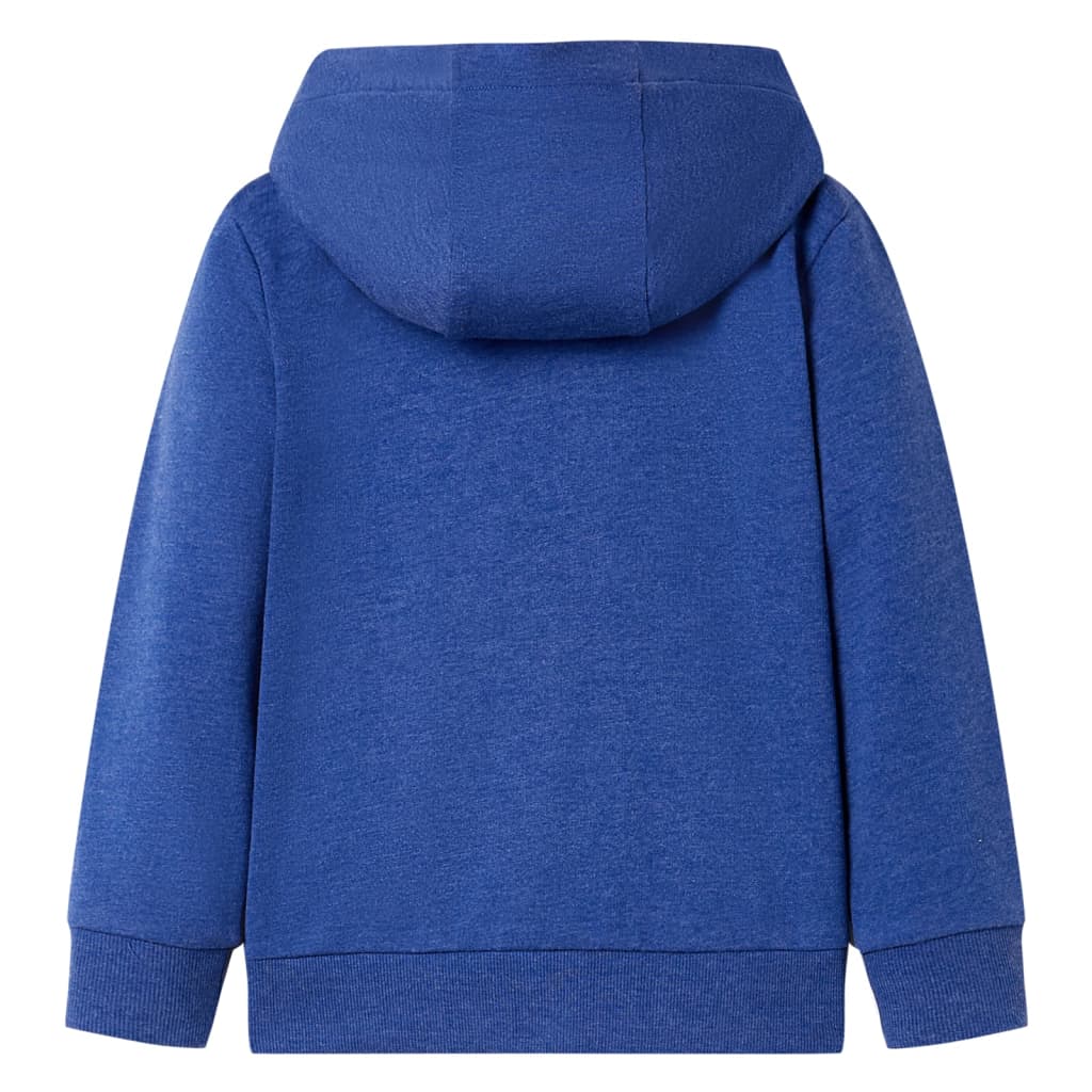 Felpa con Cappuccio e Cerniera per Bambini Blu Scuro Mélange 104 12355