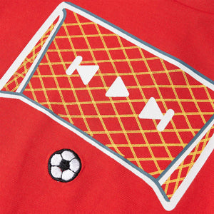 Maglietta da Bambino con Design Porta da Calcio Rossa 92 12424