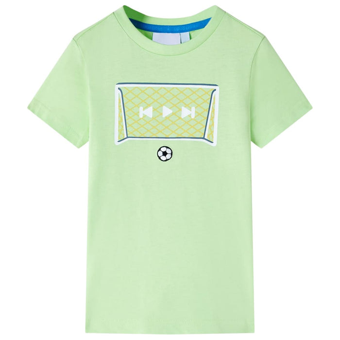 Maglietta da Bambino con Design Porta da Calcio Lime 92 12429