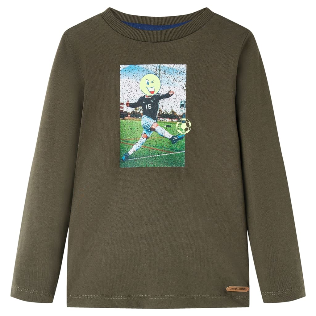 Maglietta da Bambino Maniche Lunghe Giocatore Calcio Cachi 92 12734