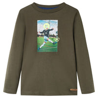 Maglietta da Bambino Maniche Lunghe Giocatore Calcio Cachi 92 12734