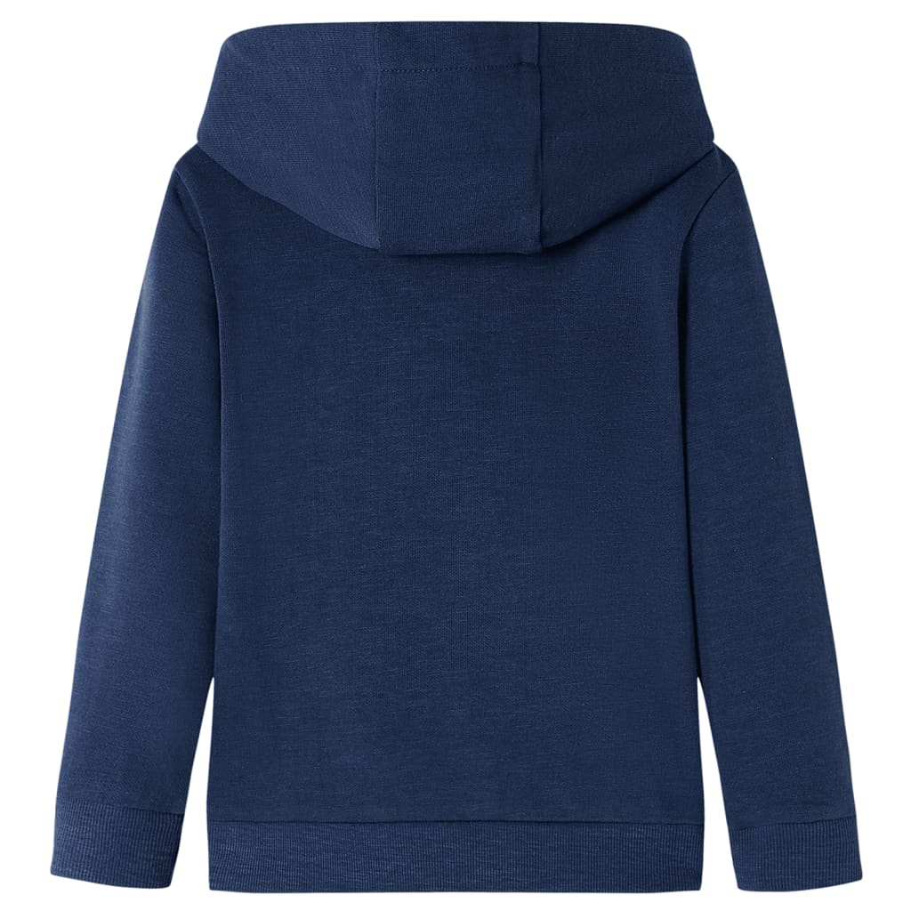 Felpa da Bambino con Cappuccio Blu Marino Mélange e Arancione 92 12774