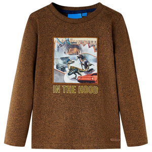 Maglietta Bambini Maniche Lunghe Cognac Mélange 104cod mxl 132320