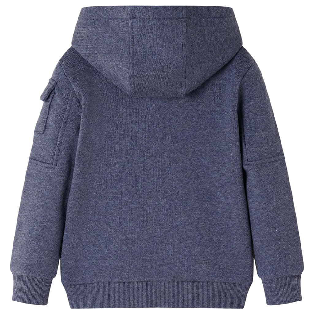 Felpa con Cappuccio e Cerniera per Bambini Blu Scuro Mélange 92cod mxl 132406