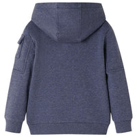 Felpa con Cappuccio e Cerniera per Bambini Blu Scuro Mélange 92cod mxl 132406