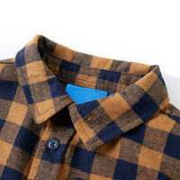 Camicia a Quadri da Bambino Cognac e Blu 92 12954