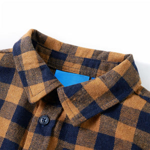 Camicia a Quadri da Bambino Cognac e Blu 140cod mxl 108927