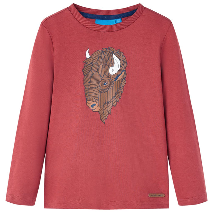 Maglietta per Bambini a Maniche Lunghe Rosso Bruciato 92cod mxl 84085