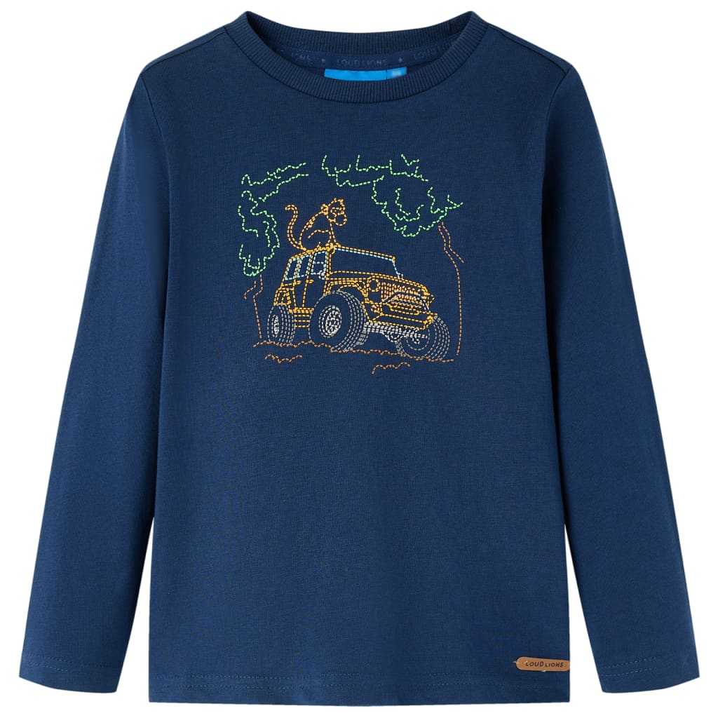 Maglietta per Bambini a Maniche Lunghe con Stampa Jeep Blu Marino 92 13019