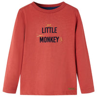 Maglietta per Bambini Maniche Lunghe Little Monkey Rosso Bruciato 104 13030