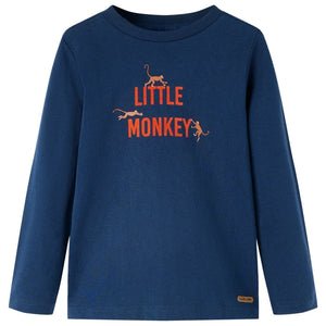 Maglietta per Bambini Maniche Lunghe Little Monkey Blu Marino 104 13035