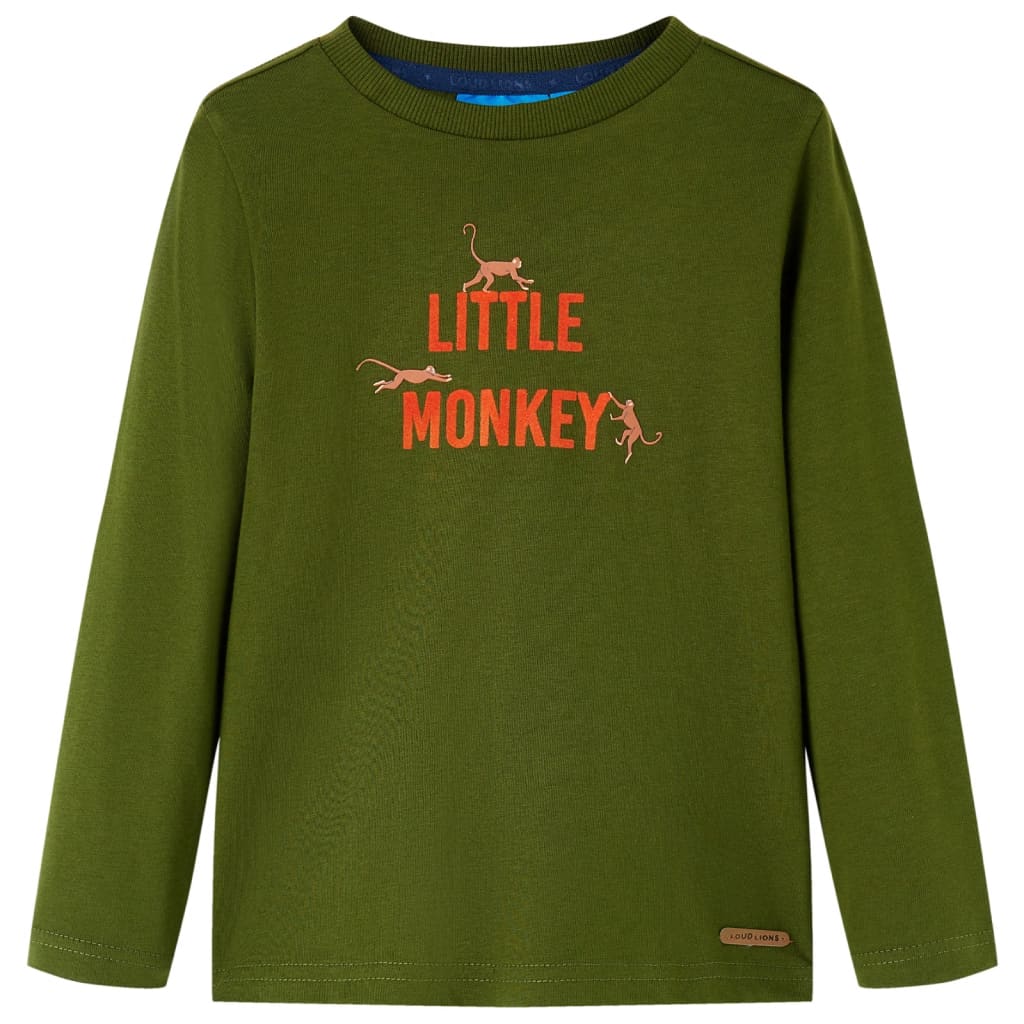 Maglietta per Bambini Maniche Lunghe Little Monkey Cachi Scuro 128 13042