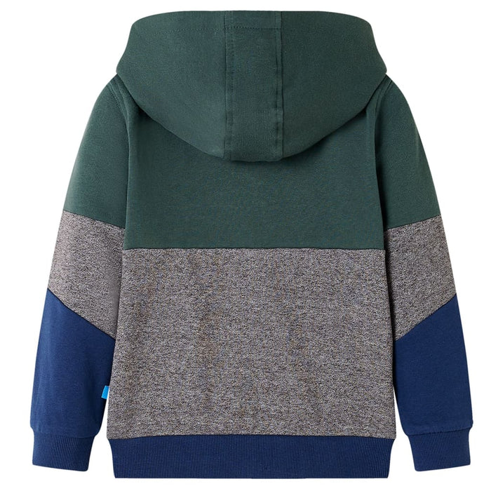 Felpa con Cappuccio e Cerniera per Bambini Verde Scuro 92cod mxl 109790