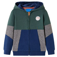 Felpa con Cappuccio e Cerniera per Bambini Verde Scuro 104cod mxl 85825