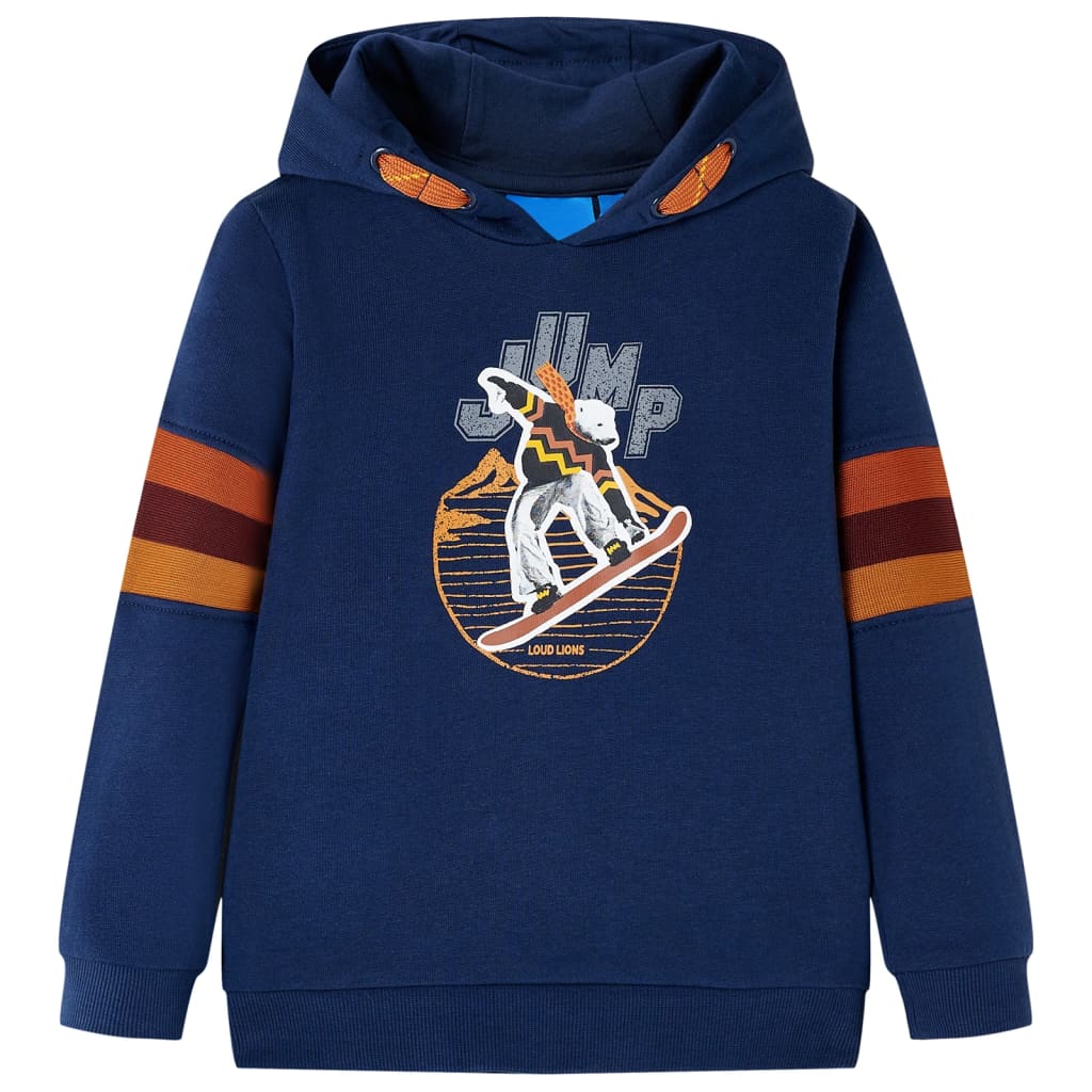 Felpa con Cappuccio per Bambini Blu Marino 92cod mxl 132898