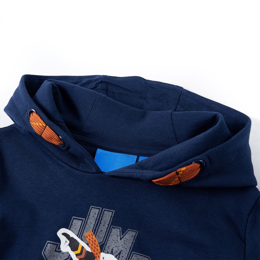 Felpa con Cappuccio per Bambini Stampa Skateboard Orso Blu Marino 140 13148