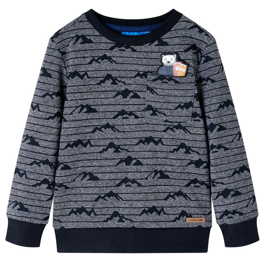 Felpa per Bambini Blu Marino Mélange 128cod mxl 132447