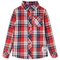 Camicia a Quadri da Bambino Rossa e Blu Marino 116 13171