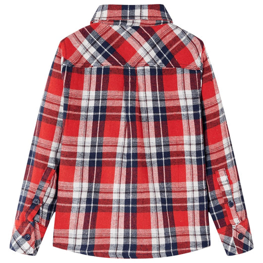 Camicia a Quadri da Bambino Rossa e Blu Marino 116 13171