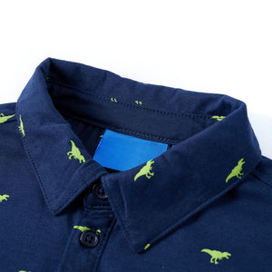 Camicia per Bambini con Stampa Dinosauro Blu Marino 92 13269