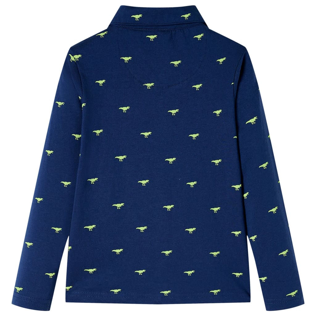 Camicia per Bambini con Stampa Dinosauro Blu Marino 116 13271