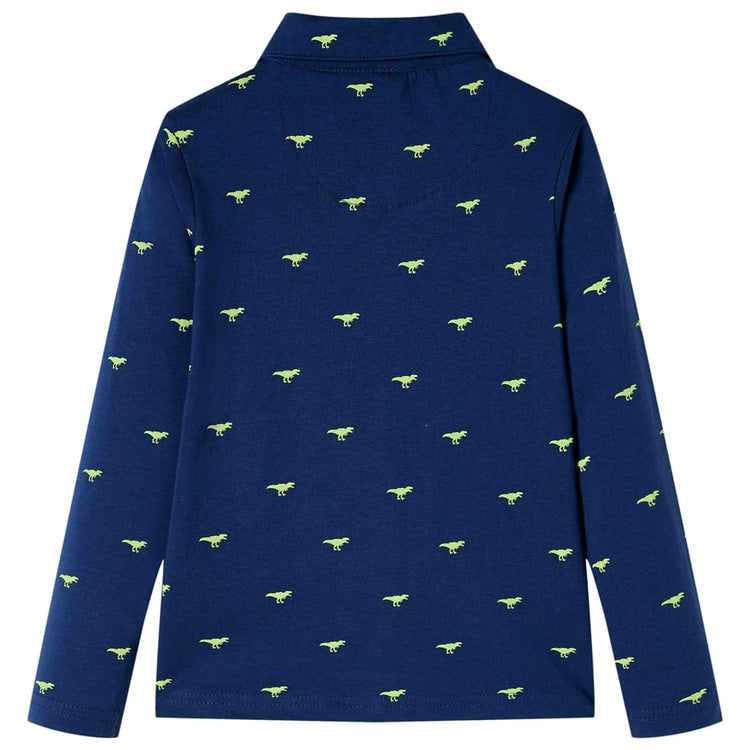 Camicia per Bambini con Stampa Dinosauro Blu Marino 116 13271