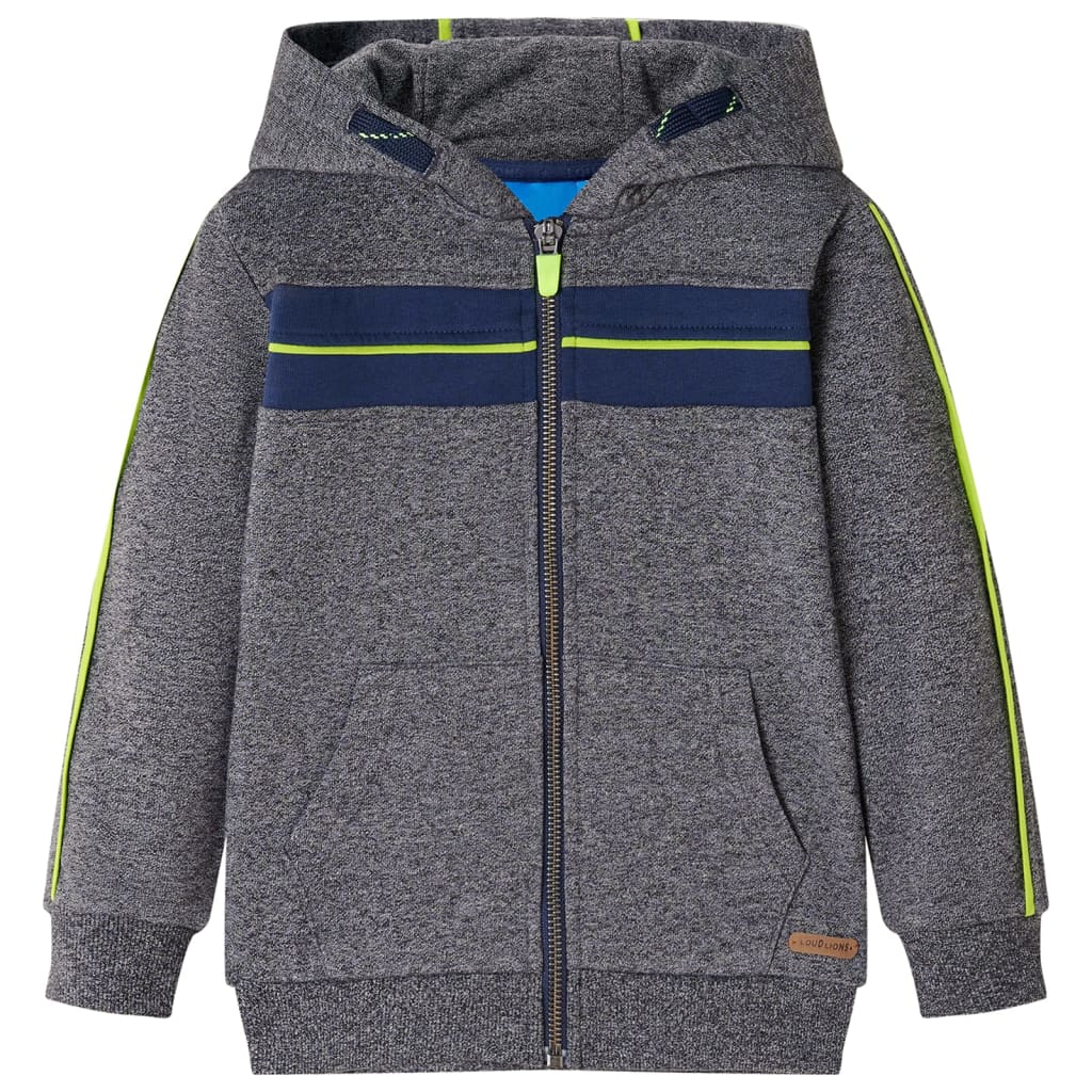 Felpa con Cappuccio e Cerniera per Bambini Grigio Mélange 104cod mxl 132413