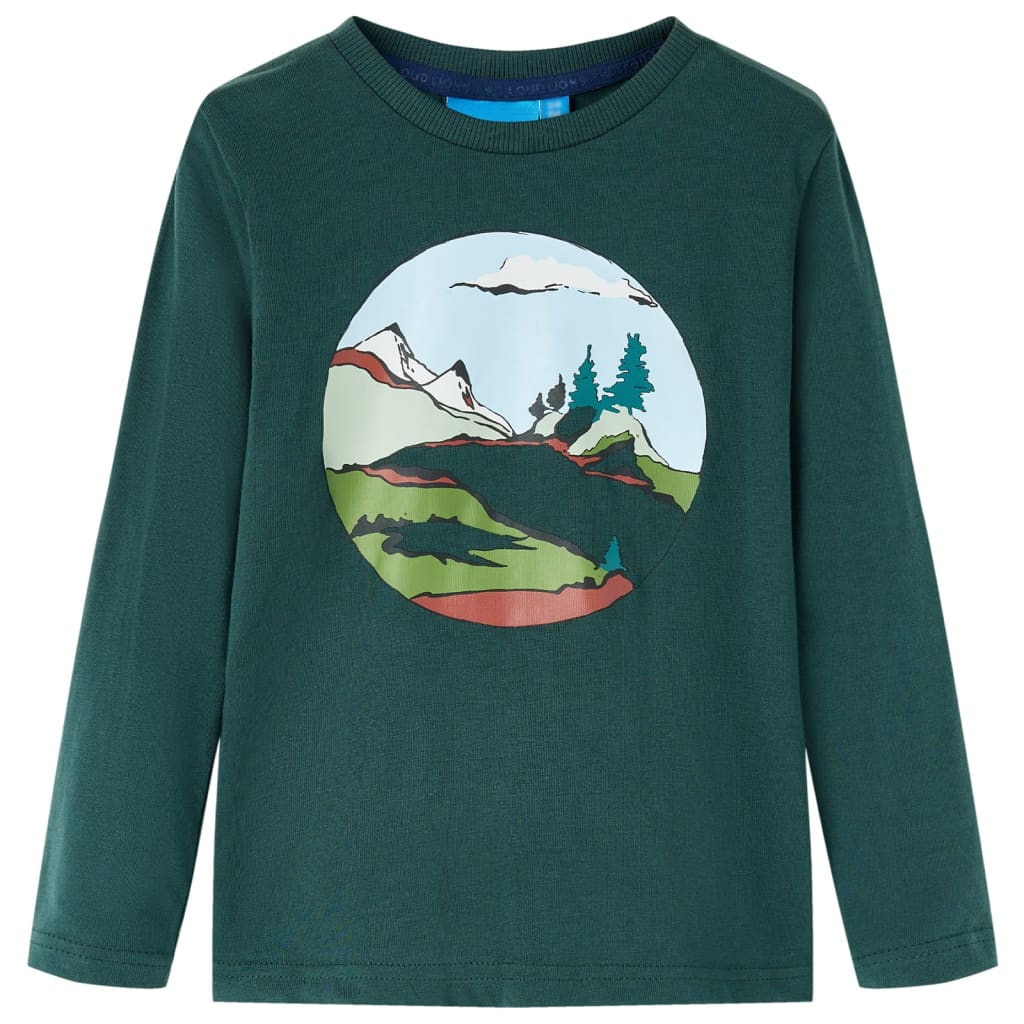 Maglietta da Bambino Maniche Lunghe Verde Scuro 104cod mxl 108146