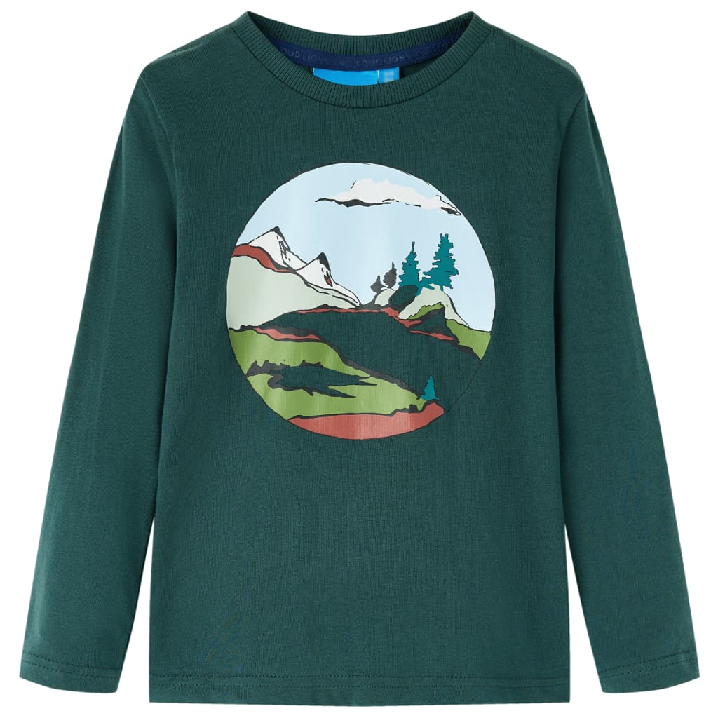 Maglietta da Bambino Maniche Lunghe Verde Scuro 140cod mxl 84165