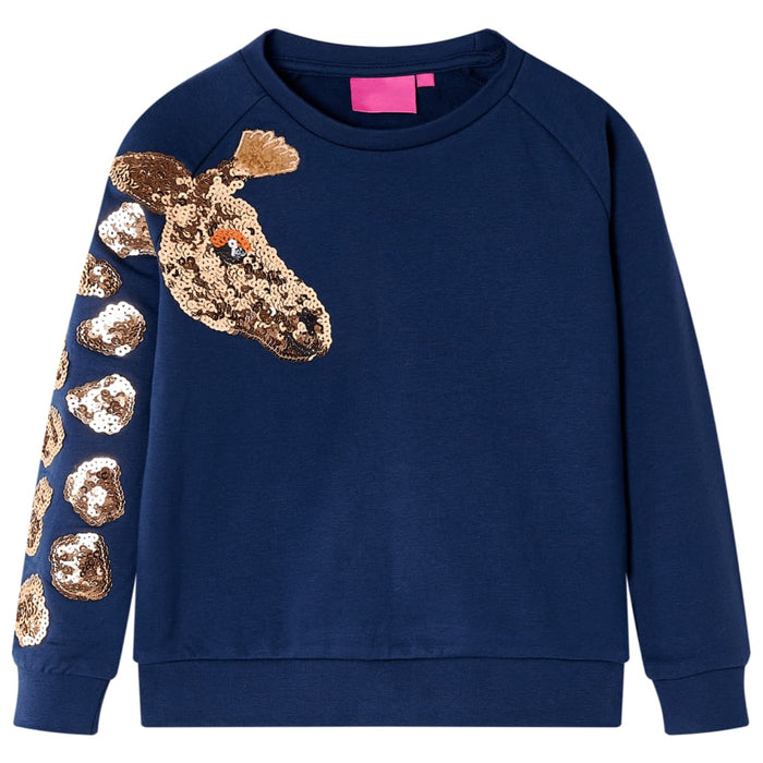 Felpa per Bambini Giraffa con Paillettes Blu Marino 92 13494