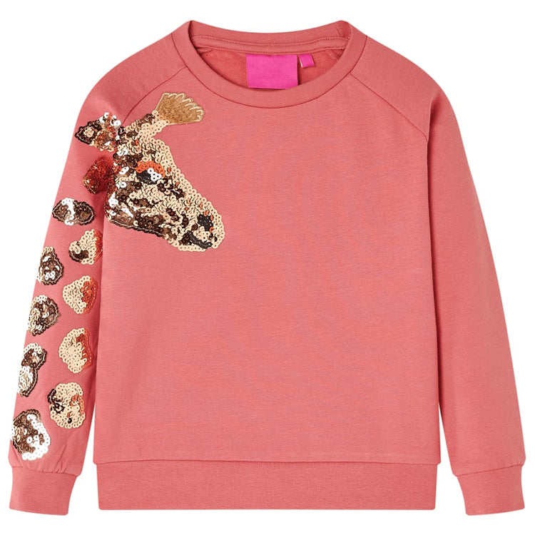 Felpa per Bambini Giraffa con Paillettes Rosa Antico 92 13499