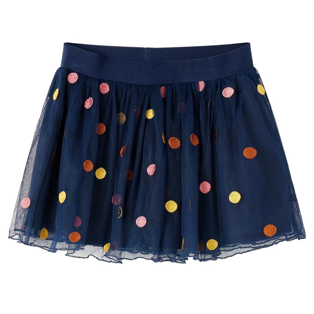 Gonna da Bambina in Tulle a Pois Blu Marino 92 13504