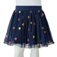 Gonna da Bambina in Tulle a Pois Blu Marino 92 13504