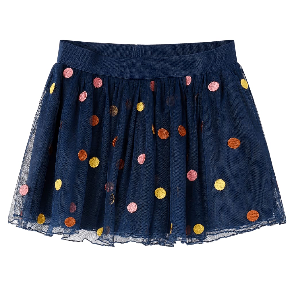 Gonna da Bambina in Tulle a Pois Blu Marino 104 13505