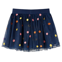 Gonna da Bambina in Tulle a Pois Blu Marino 104 13505