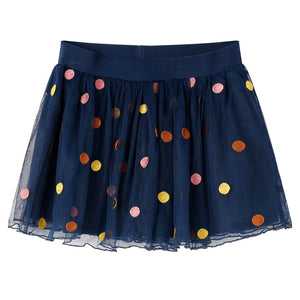 Gonna da Bambina in Tulle a Pois Blu Marino 116 13506