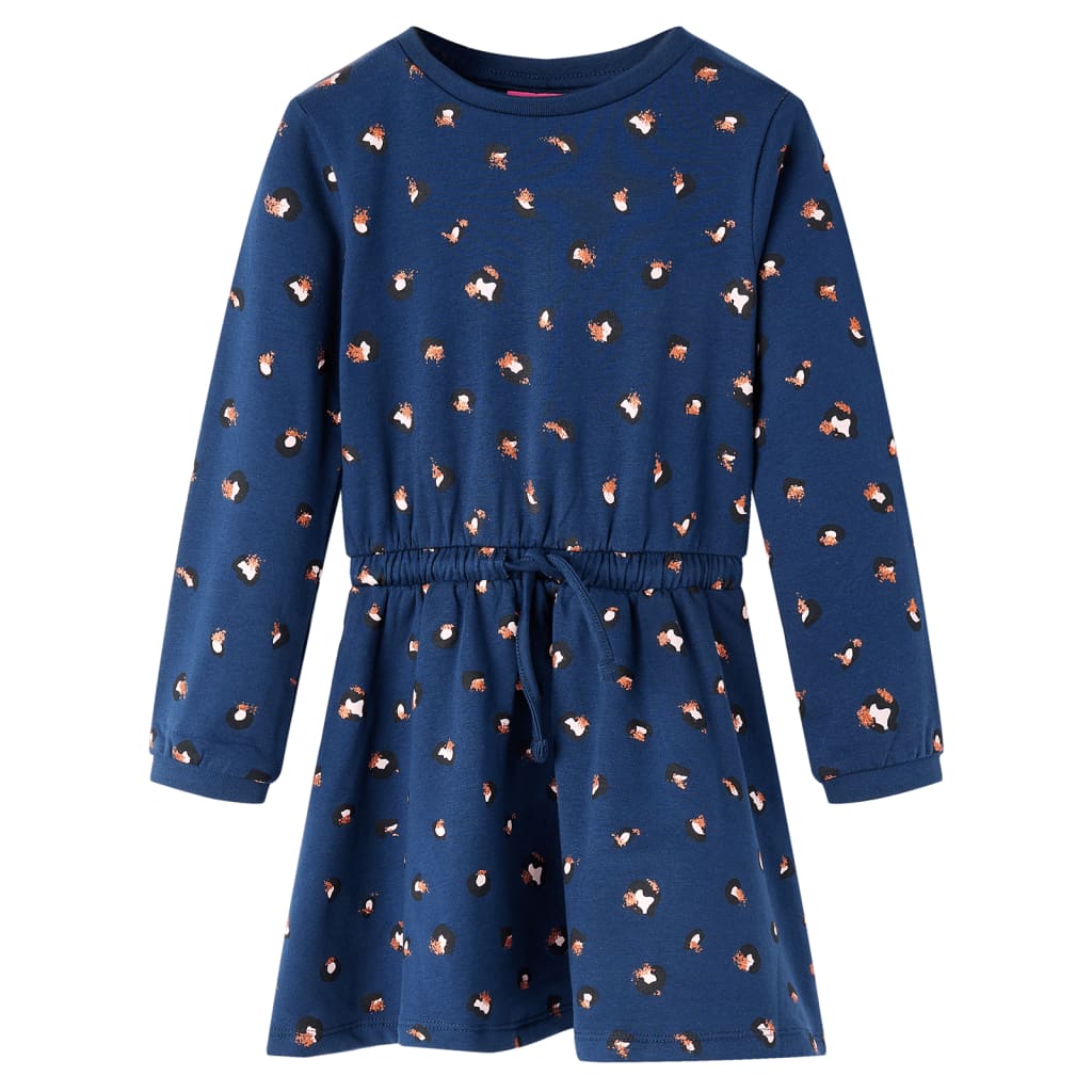 Abito da Bambina a Maniche Lunghe Blu Marino 104cod mxl 84356