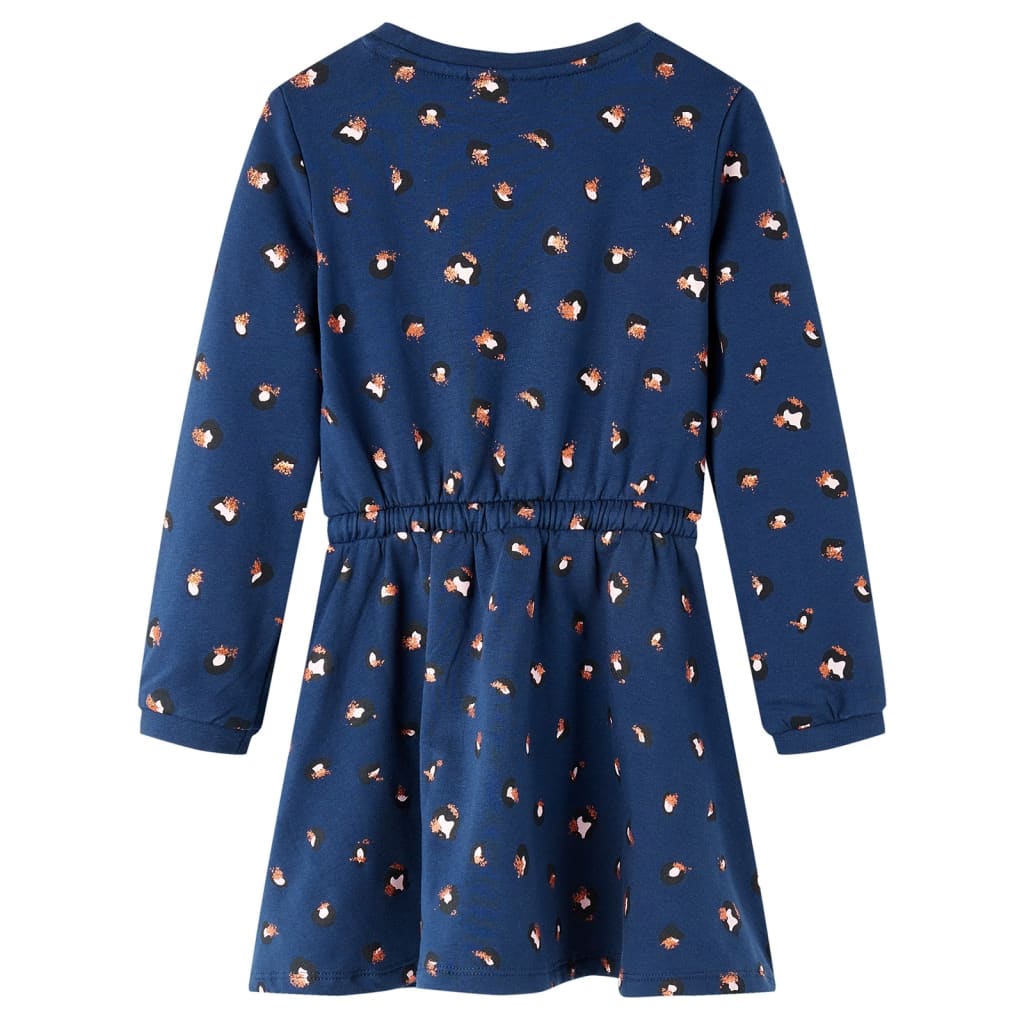 Abito da Bambina a Maniche Lunghe Blu Marino 104cod mxl 84356