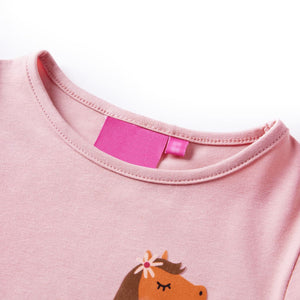 Maglietta per Bambini a Maniche Lunghe Stampa Pony Rosa Chiaro 92 13629