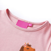 Maglietta per Bambini a Maniche Lunghe Stampa Pony Rosa Chiaro 104 13630