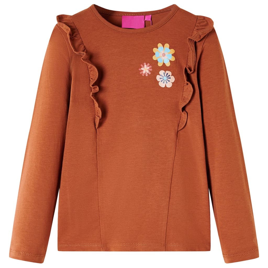 Maglietta da Bambina a Maniche Lunghe Cognac 92cod mxl 108429