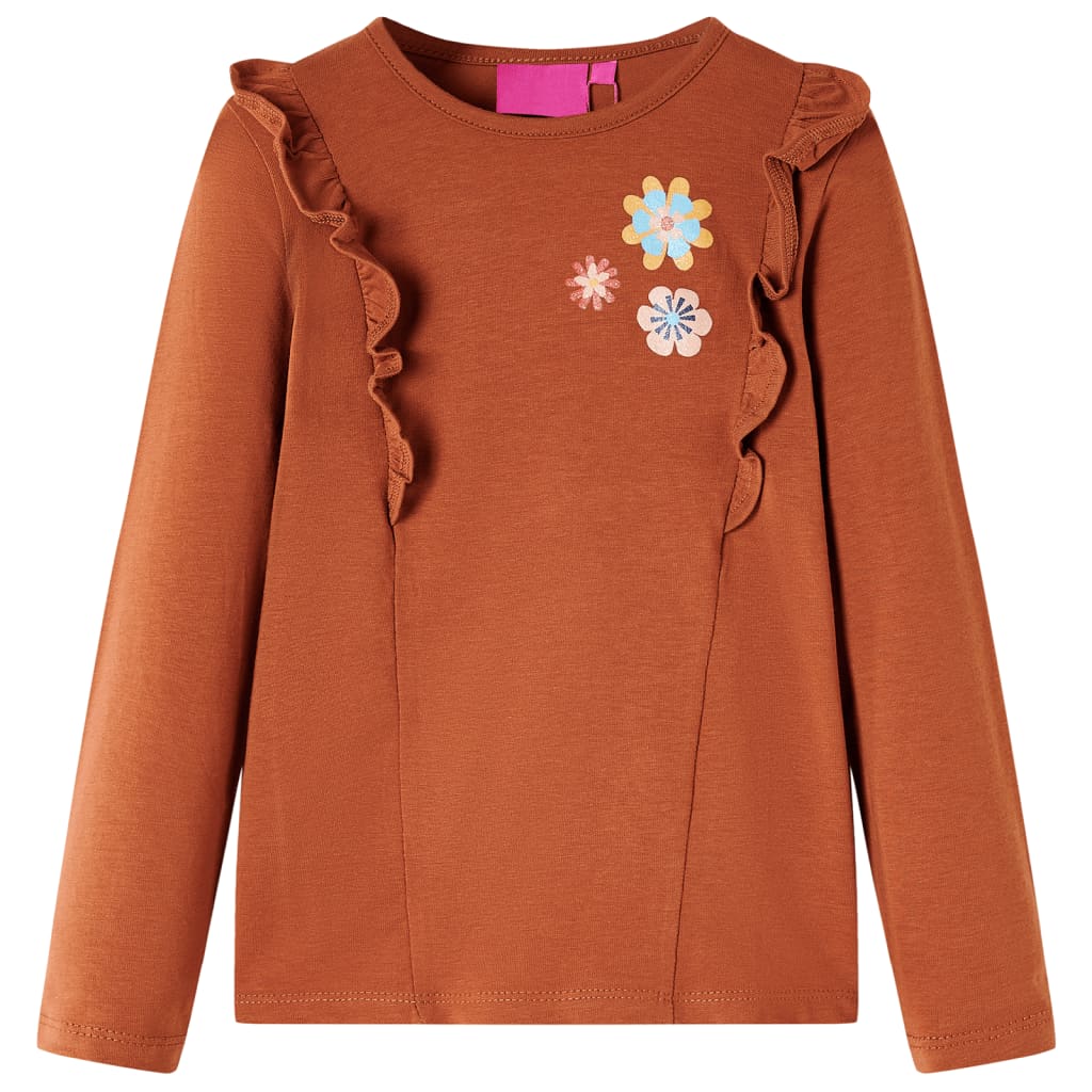 Maglietta da Bambina a Maniche Lunghe Cognac 128cod mxl 132384