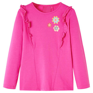 Maglietta da Bambina a Maniche Lunghe Rosa Scuro 128cod mxl 108650