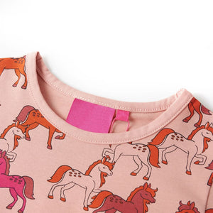 Pigiama per Bambini a Maniche Lunghe Stampa Cavallo Rosa Chiaro 116 13756