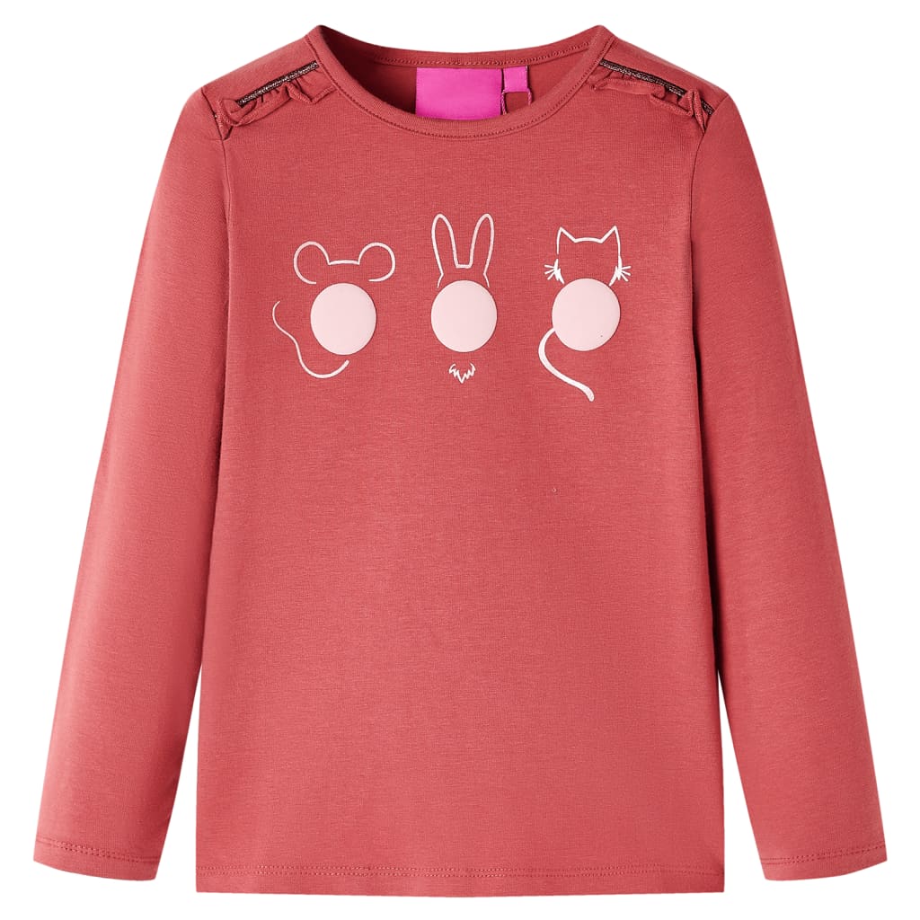 Maglietta per Bambini a Maniche Lunghe Rosa Bruciato 92cod mxl 84364