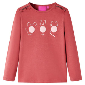 Maglietta per Bambini Maniche Lunghe Rosa Bruciato 104cod mxl 108340