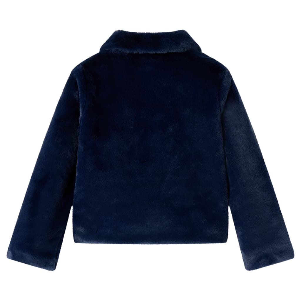 Cappotto per Bambini in Pelliccia Sintetica Blu Marino 92 13854