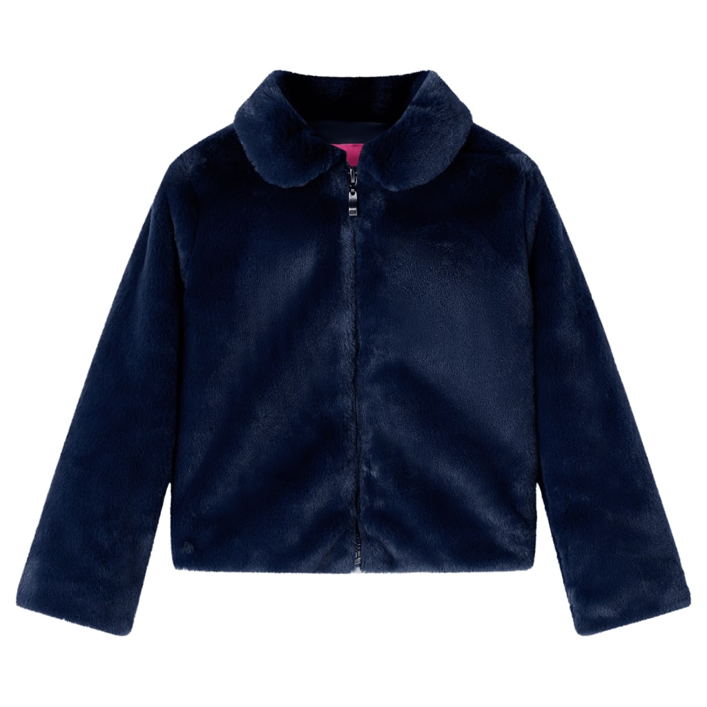 Cappotto per Bambini in Pelliccia Sintetica Blu Marino 104 13855