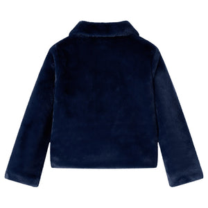 Cappotto per Bambini in Pelliccia Sintetica Blu Marino 140 13858